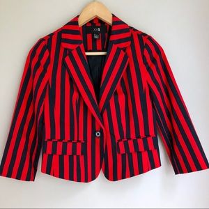 Forever 21 Blue and Red Striped Blazer S